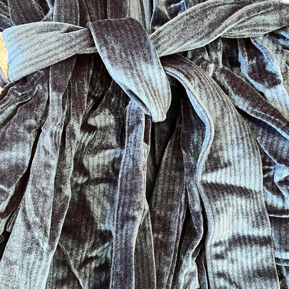 Sea Island Loungewear Vintage Blue Ribbed Spa Robe - Picture 5 of 8